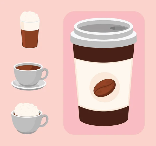 Icons International Coffee Day Design — Stok Vektör