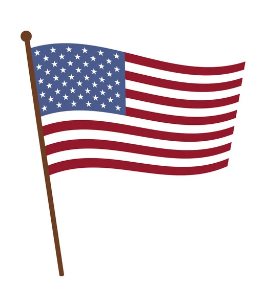 Flag Usa Icon Flat Isolated — Stockvector
