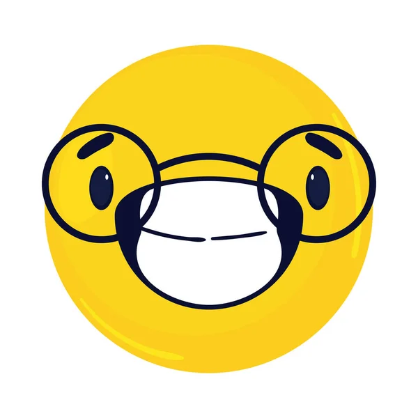 Smiling Emoticon Glasses Icon Flat Isolated — Stock vektor