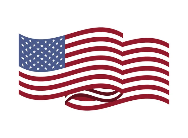 Waving United States Flag Icon Isolated — Stock Vector