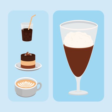 international coffee day icons set design