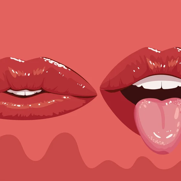 Sexy Female Face Closeup Design — Vector de stock