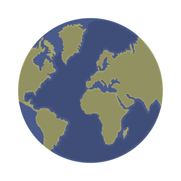 世界地図アイコンフラット隔離 — ストックベクタ