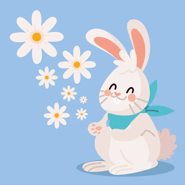 Little Rabbit Flowers Design —  Vetores de Stock