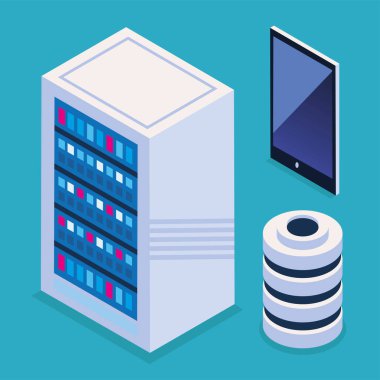 set icons storage tech, vector style
