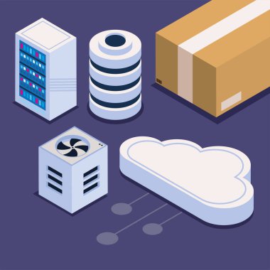 isometric storage, related vector design