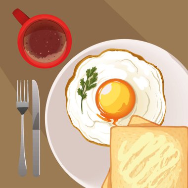 breakfast egg and toasts with chocolate