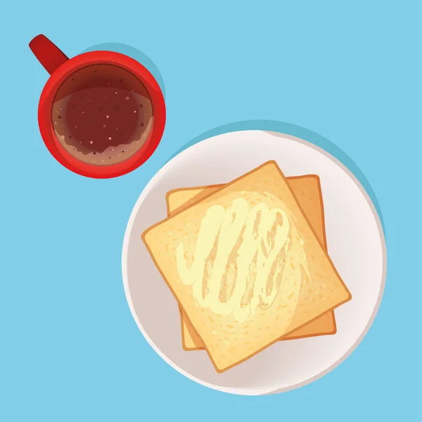 Toasts Chocolate Breakfast Design — Stockvektor