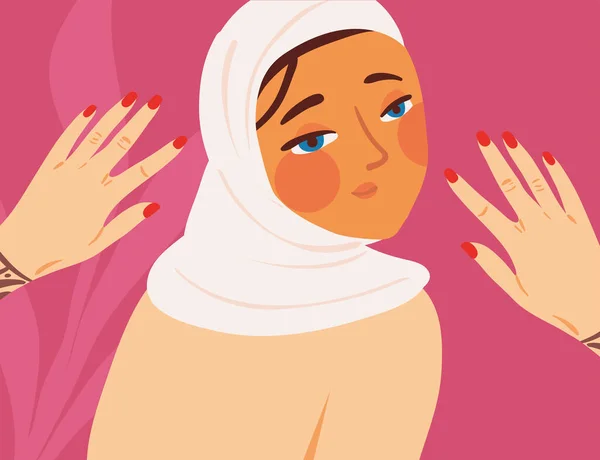 Muslim Woman Diversity Inclusion Related — Stockvektor