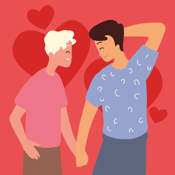 Couple Gay Holding Hands Design — Stockvector