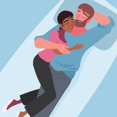 relaxing lovely couple, design vector