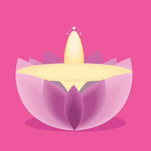 Candle Lotus Flower Decoration — Stockový vektor