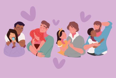 couples character set, vector design