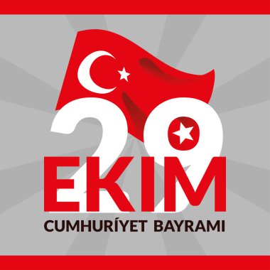 Ekim Cumhuriyet bayrami poster design
