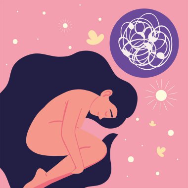 woman messy thoughts, mental health