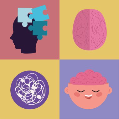 set of mental health, vector style