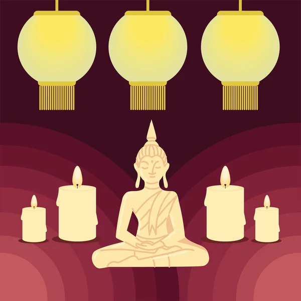 Loy Krathong Festival Vector Style Image — Image vectorielle