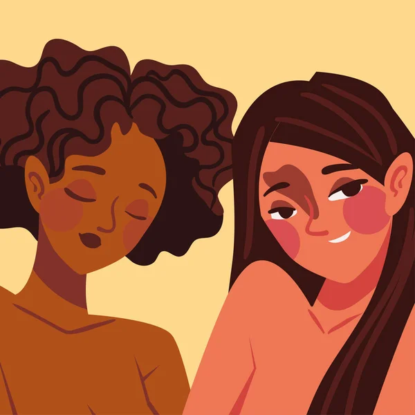 Diversity Inclusion Two Girls — Image vectorielle