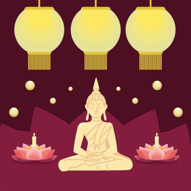 buddha statue loy krathong, design