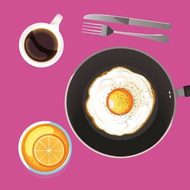 breakfast menu fresh with egg and coffee