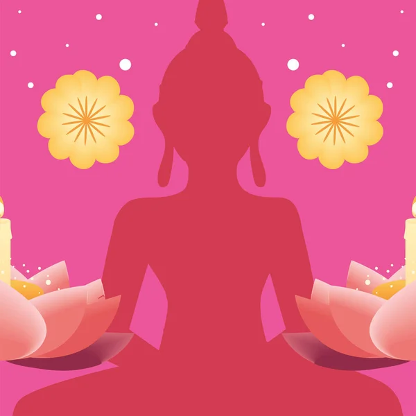 Loy Krathong Buddhist Celebration Design — Image vectorielle