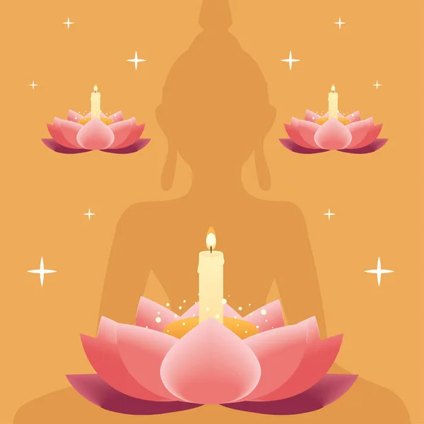 Loy Krathong Festival Buddha Design — Image vectorielle