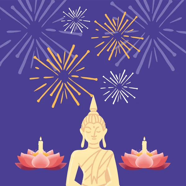 Loy Krathong Festival Traditional Card — Image vectorielle