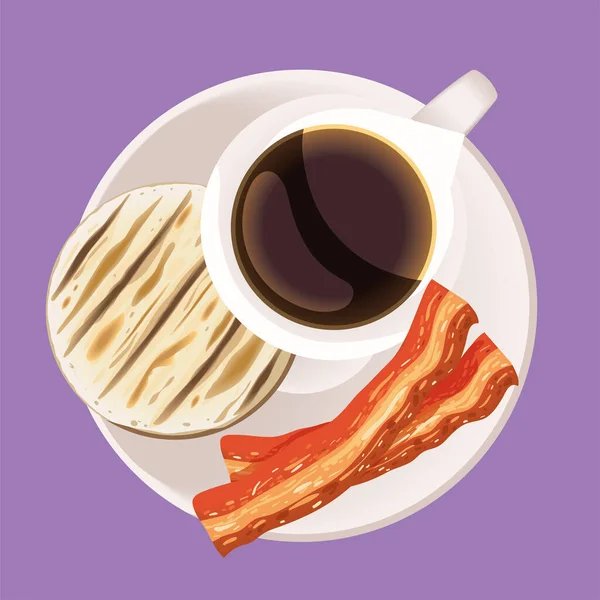 Breakfast Arepa Chocolate Bacon — Vettoriale Stock