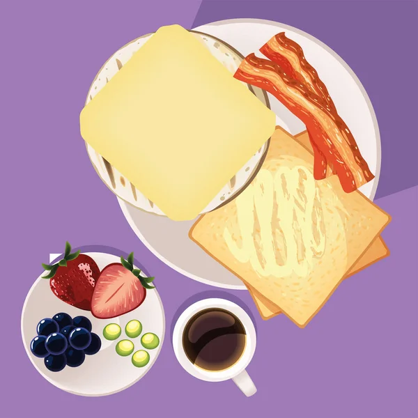 Tasty Fresh Breakfast Arepa Bacon — Image vectorielle