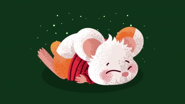 Cute Hamster Comic Character Animation Video Animated — Stok video