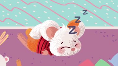 cute hamster comic character animation ,4k video animated