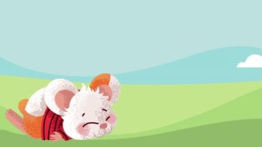 funny turtle and hamster characters animation ,4k video animated