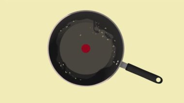 delicious breakfast with egg fried animation ,4k video animated