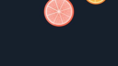 fresh citrus fruits pattern animation
