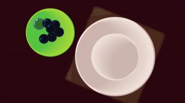 delicious breakfast with bread toast animation ,4k video animated