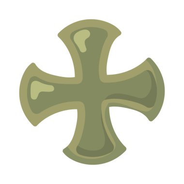 antique cross cartoon icon isolated