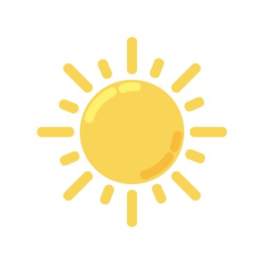 sun cartoon icon flat isolated
