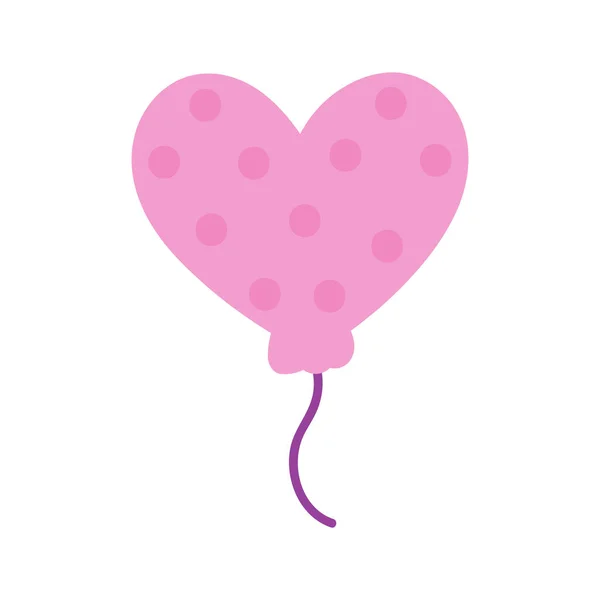 Cute Heart Ballon Decoration Isolated Icon — Image vectorielle