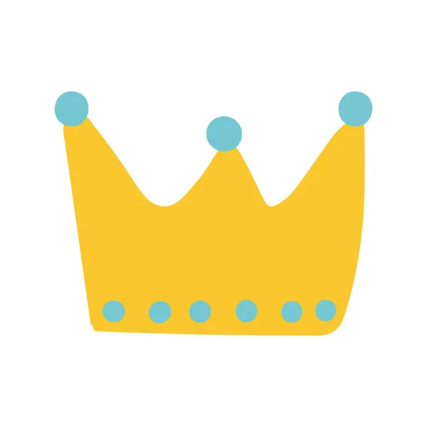 Crown Accessory Isolated Icon Flat — Vettoriale Stock