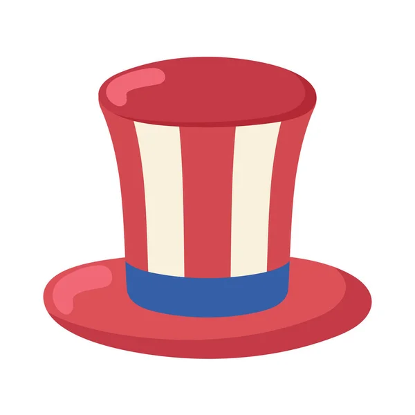 American Top Hat Cartoon Icon Isolated — Wektor stockowy