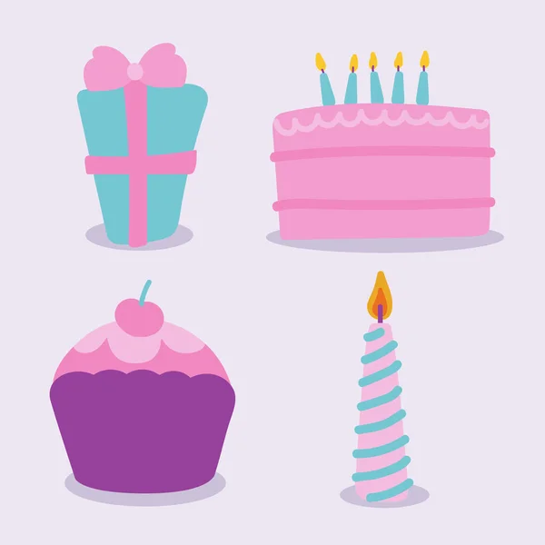 Icon Set Celebration Special Birthday — Stockvektor