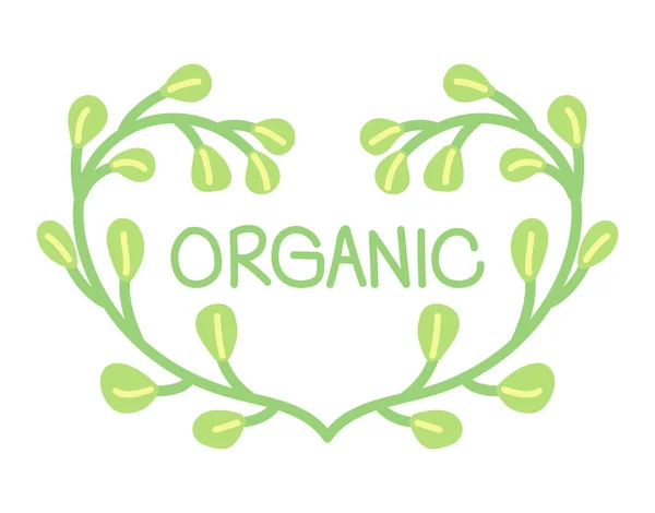 Organic Text Leaves Isolated Design — Stok Vektör