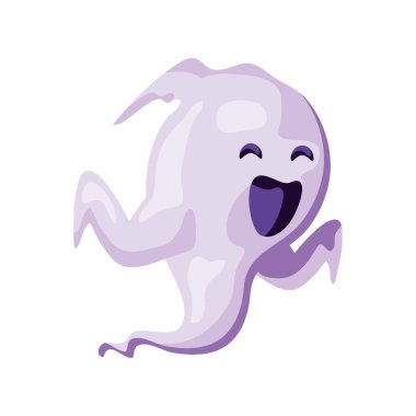 halloween funny ghost icon isolated