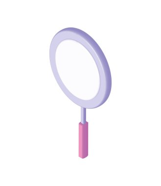 izometrik büyüteç simgesi izole edildi