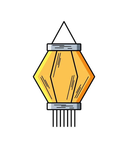 Korean Lantern Icon Flat Isolated — Image vectorielle