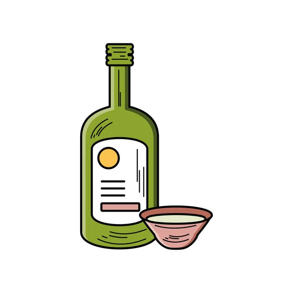 Korean Soju Drink Icon Isolated — Stock vektor