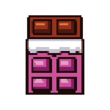 chocolate bar pixel art icon isolated