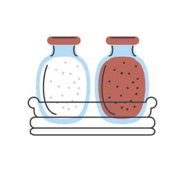 salt and pepper kitchen utensil icon isolated