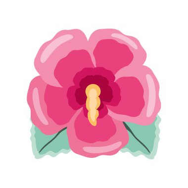 exotic flower isolated icon flat