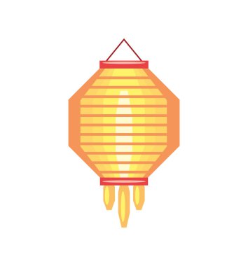asian lantern isolated flat icon